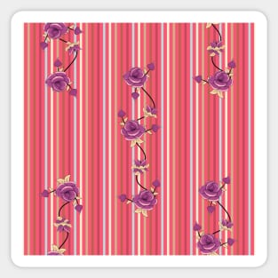 Purple Roses, Colorful Lines Sticker